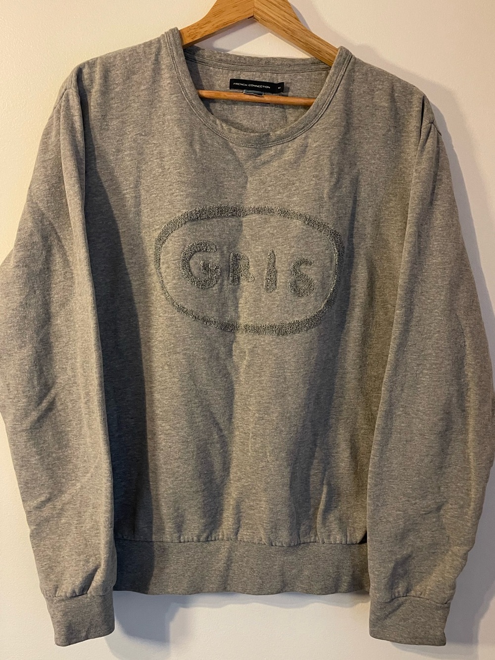 French Connection Gray GRIS Boucle Sweatshirt L
